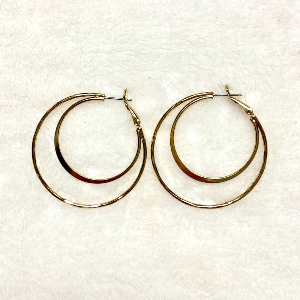 Aqua Double Hoop Earring